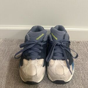 Reebok Navy and Cream Men's Lace-Up Sneakers